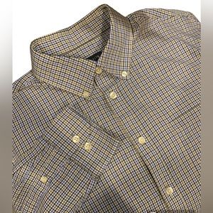 Timberland Mens Shirt Button Down Long Sleeve Gray Blue White Plaid Size Medium